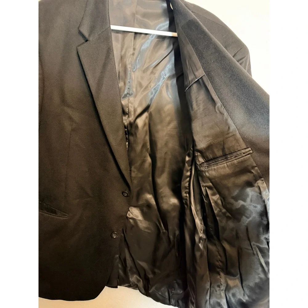 Jos A Bank Mens 48R‎ Black 100% Cashmere Two Button Blazer Sport Coat Luxury
